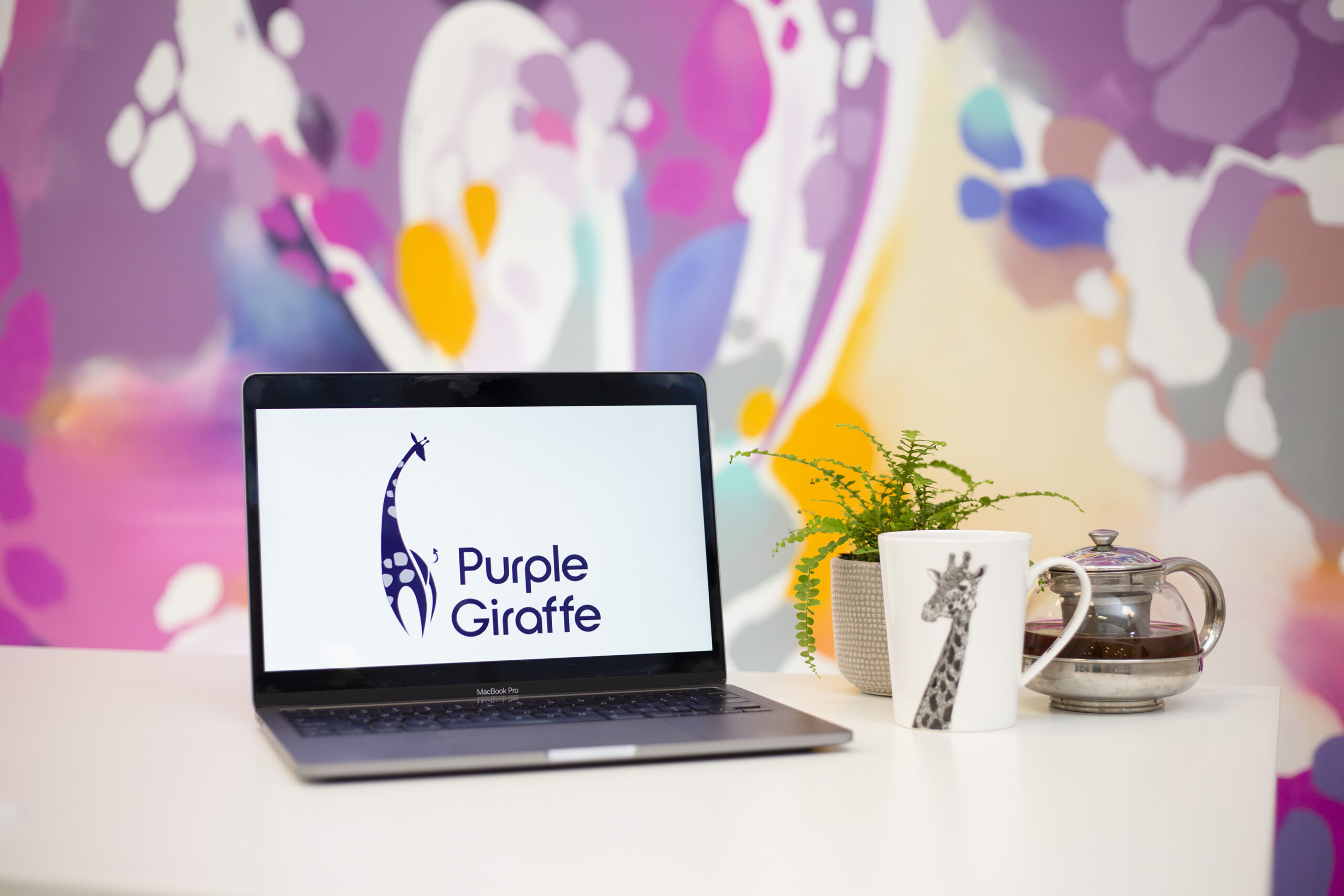 Purple Giraffe our story marketing consultant company laptop monitor using at work office setup workplace capacity