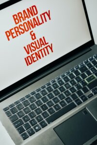 brand personality and visual identity on macbook screen