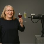 AI generated photo of Lynda Schenk displaying how AI can help your wine marketing.