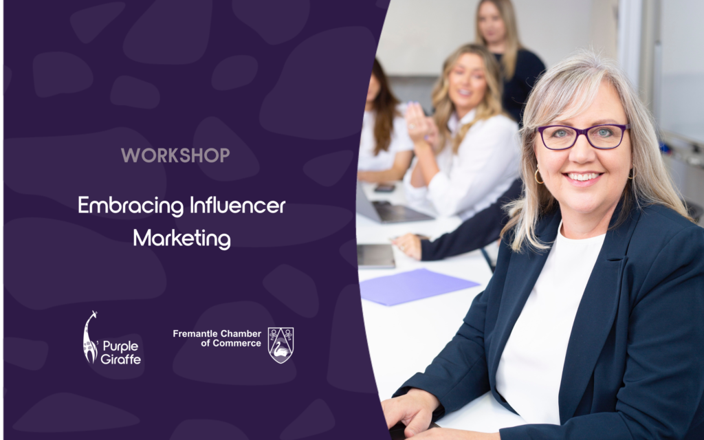 Join our Head Giraffe, Lynda Schenk in her next workshop 'Embracing Influencer Marketing'.
